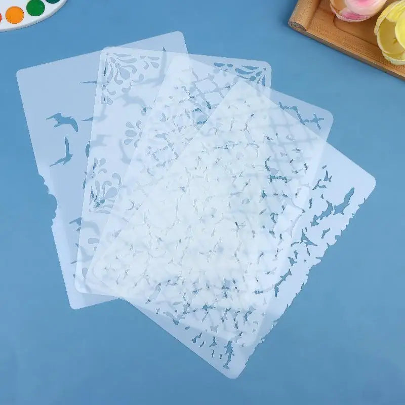 DIY Scrapbooking Reusable Bird Pattern Stencil Card Making Crafts Qme