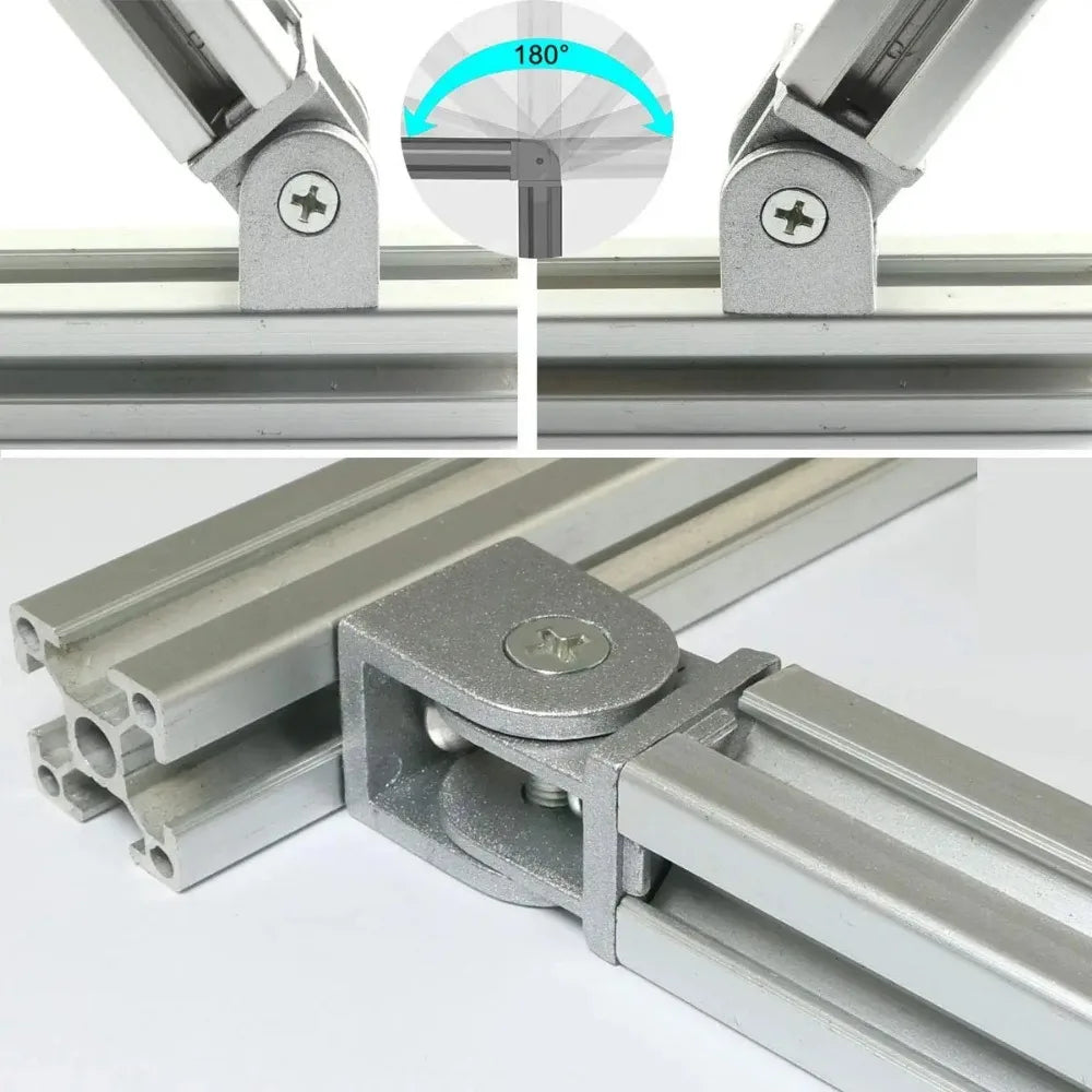 2020 Series Aluminum Profile Die-casting Zinc Alloy Flexible Pivot Joint 2020/3030/4040 Series Aluminum Profile Zinc Alloy Hinge Qme