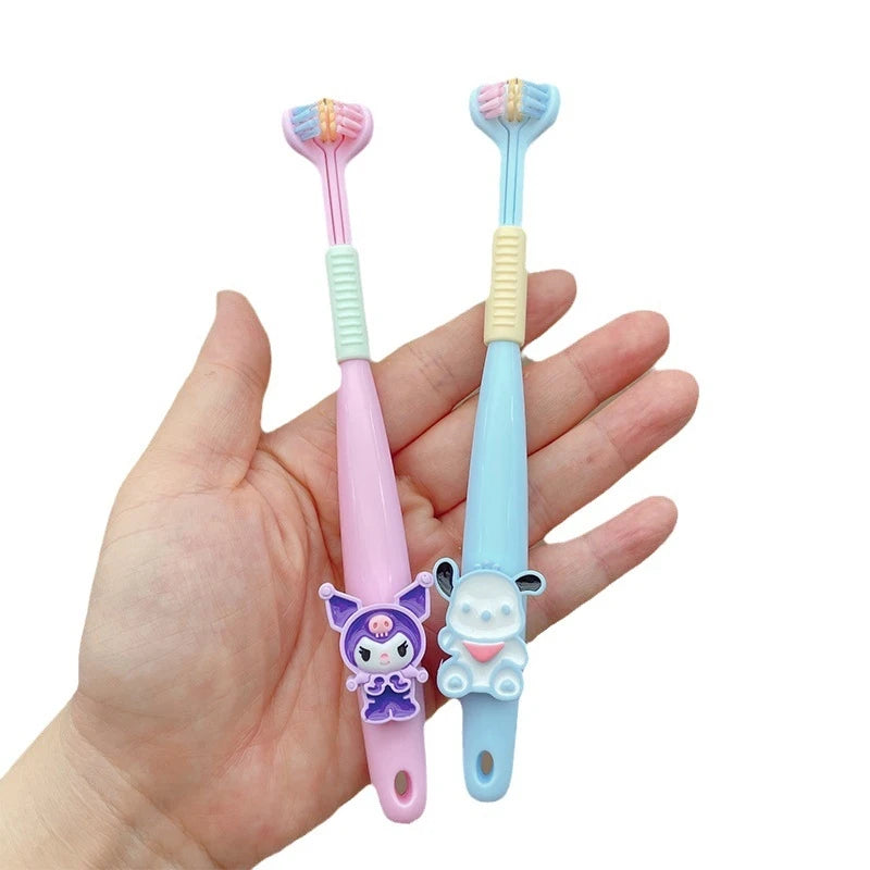 Hello Kitty Kuromi Three-sided Toothbrush Cute Student Soft Bristles Qme