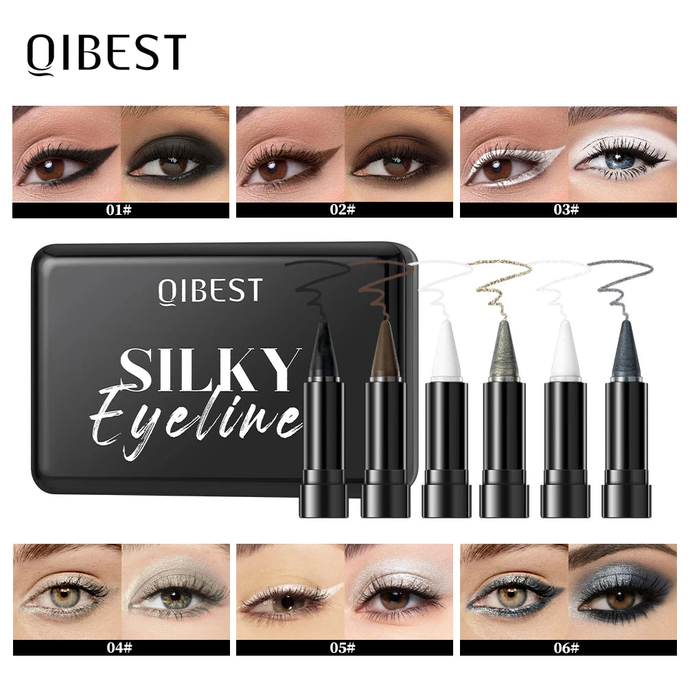 Qibest 2 In 1 Eye Shadow Eyeliner Pencil Set,matte Silk,smooth and Easy To Apply,non Smudging and Non Fading,natural Makeup Sets Qme