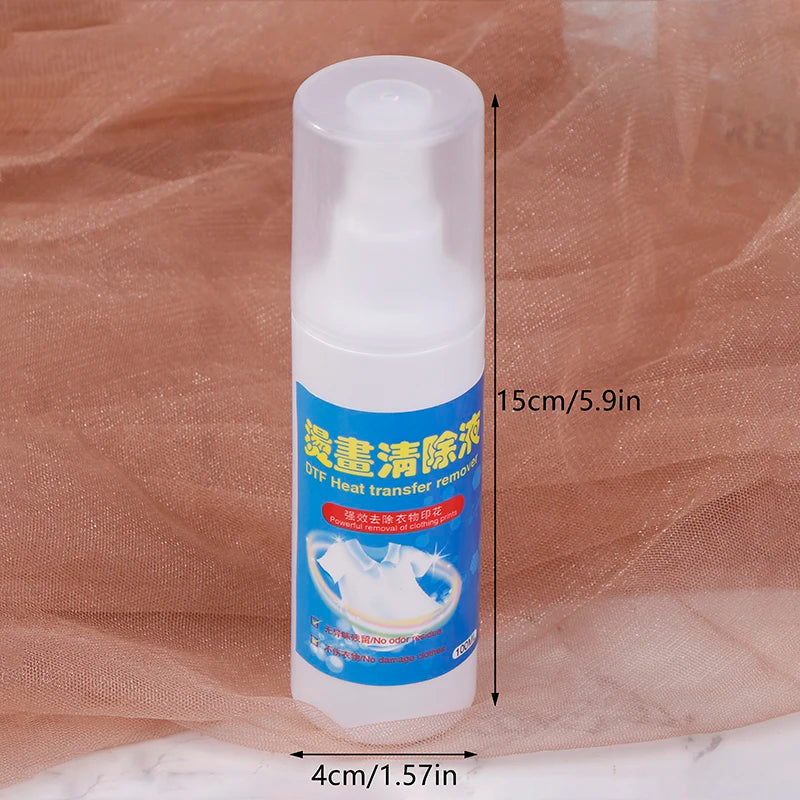 DTF Remover Direct To Film Printing Cleaning Liquid Pattern Remove Solution Adhesive Powder Remover Liquid Vinyl Glue Remover Qme Transparent