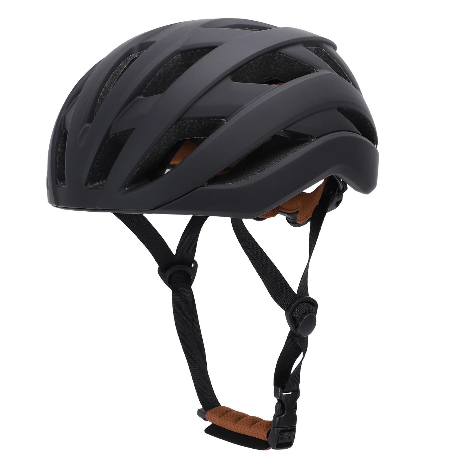 Road Bike Helmet Aero Lightweight Helmet with 7 Ventilation Holes 13 Air Outlets Adjustable Fit for Cycling Qme black M