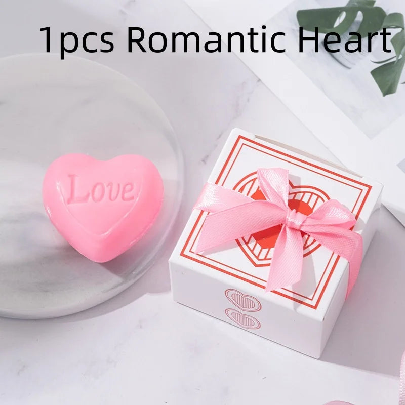 Handmade Love Heart shaped Design Bath Soap Wedding Party Love Gift Soapy Favor Valentine Gift Hand Soap Qme Romantic Heart