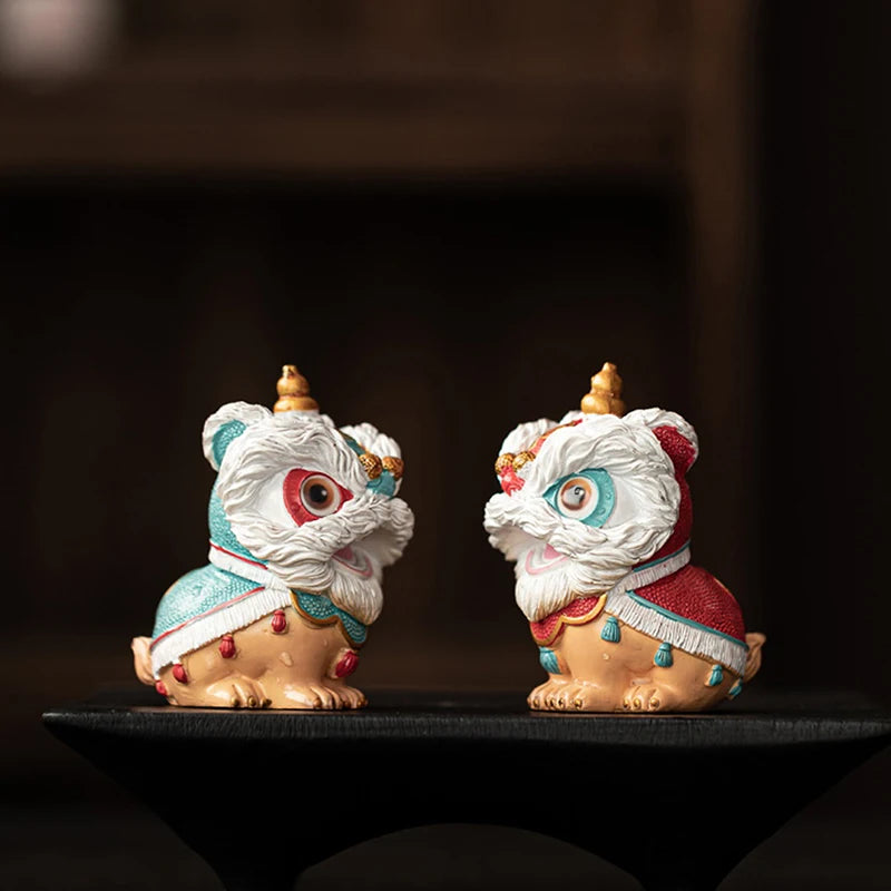 Lucky Doll Color-changing Tea Pet Lion Dance Auspicious Table Qme