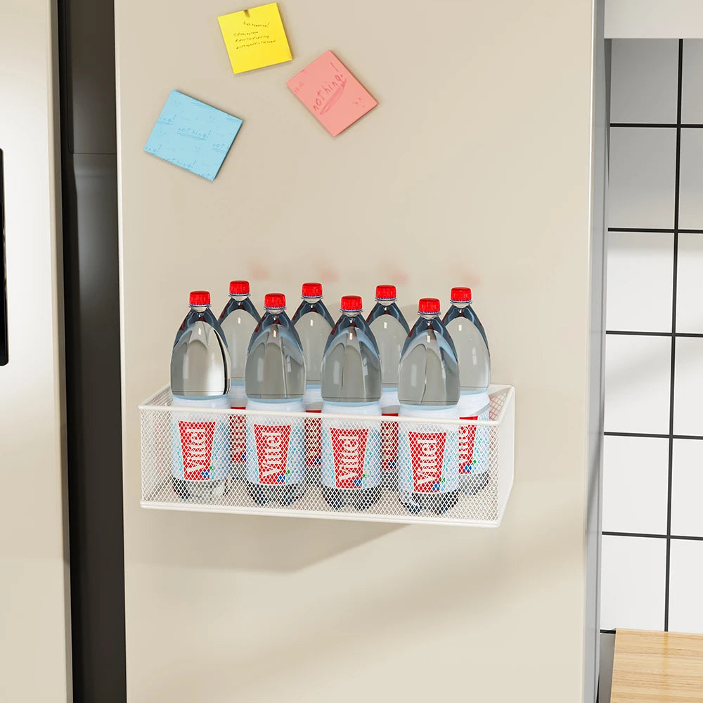 1PC Refrigerator Magnetic Storage Shelf Storage Side Hanging Basket Hanging Bag Artifact Shelf Supplies Free Of Drilling Qme