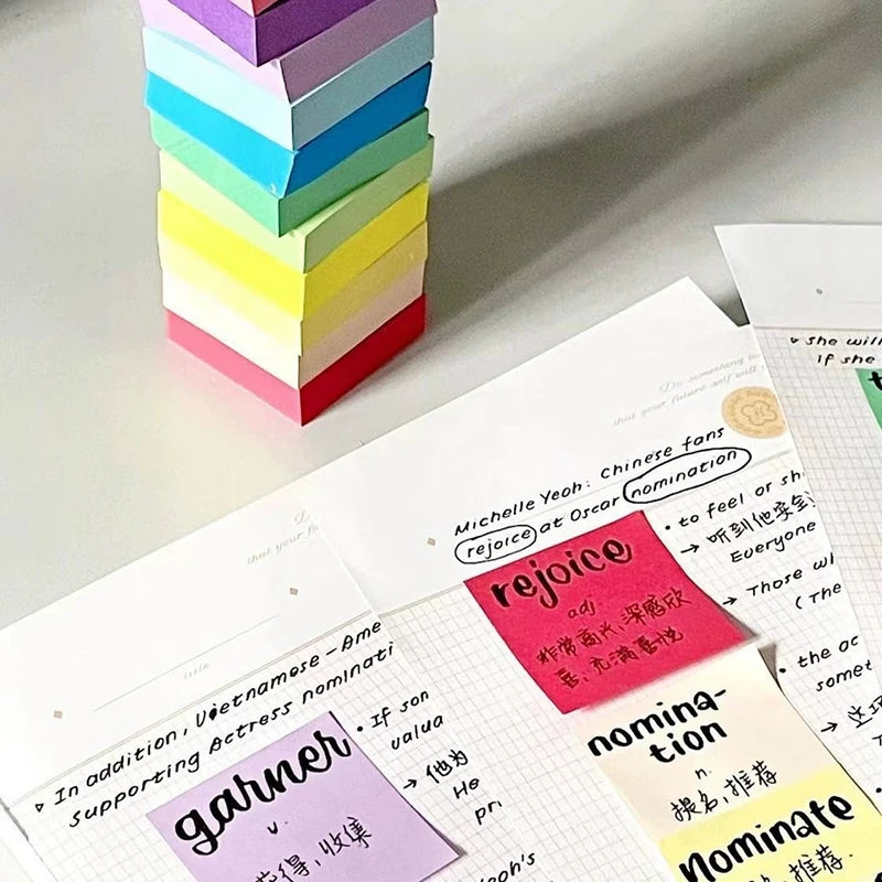 Fluorescent Sticky Notes Posted It Note Pads Planner Stickers Notepad Qme