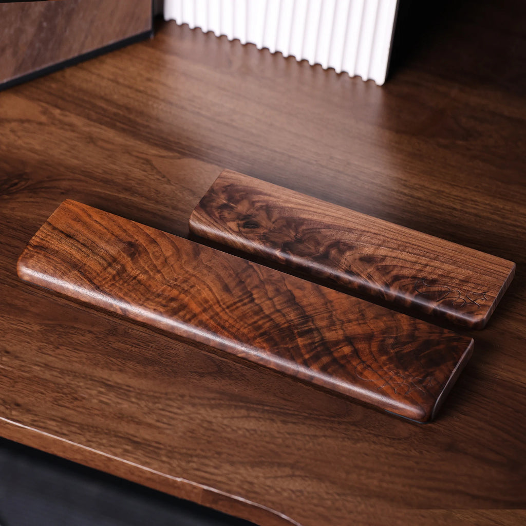 Chosfox 75 layout Black Walnut Wood Palm Wrist Rest Walnut Solid Pad Wrist Support Anti-Slip Base Mechanical Keyboard Wrist Rest Qme