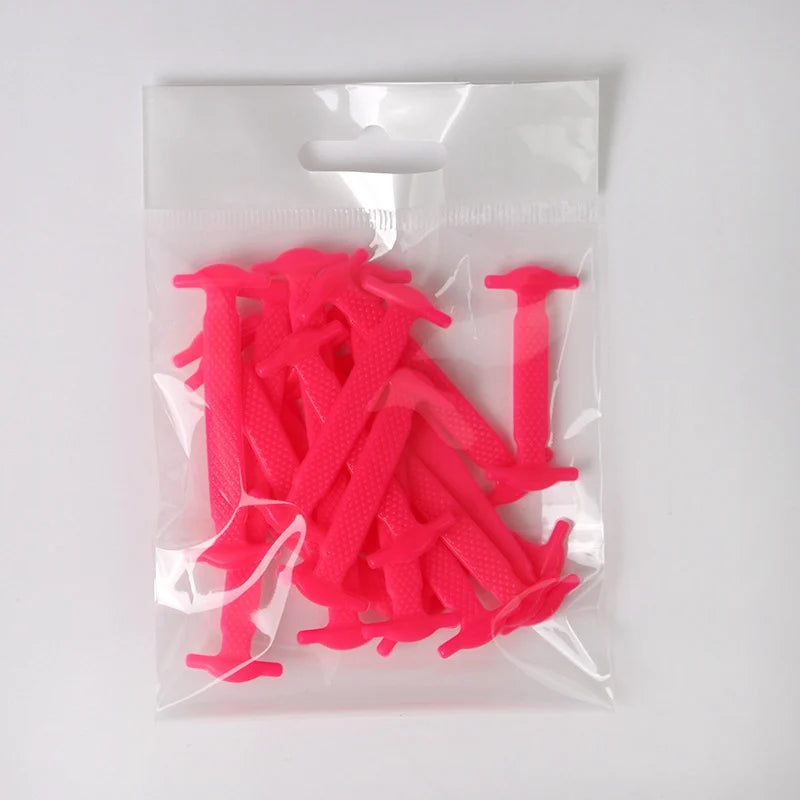 Lazy Shoelace Silicone Quick Lace Elastic Women Men No Tie Kids Adult Qme rose red China Mainland