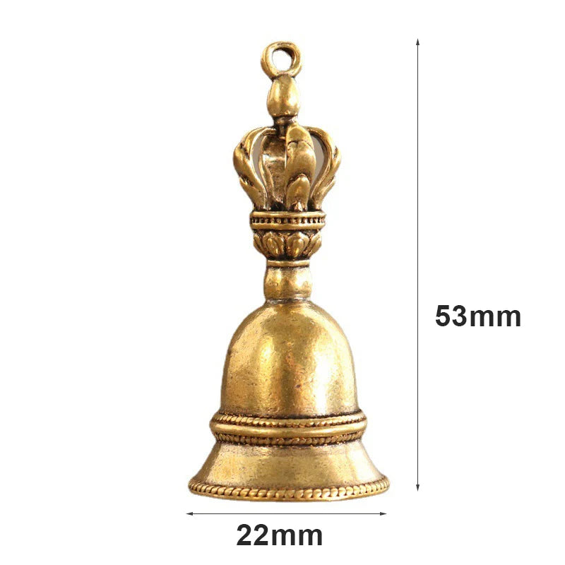 Home Decoration Craft Vintage Brass Bell Charm Pendant DIY Keychain Qme 1Pc