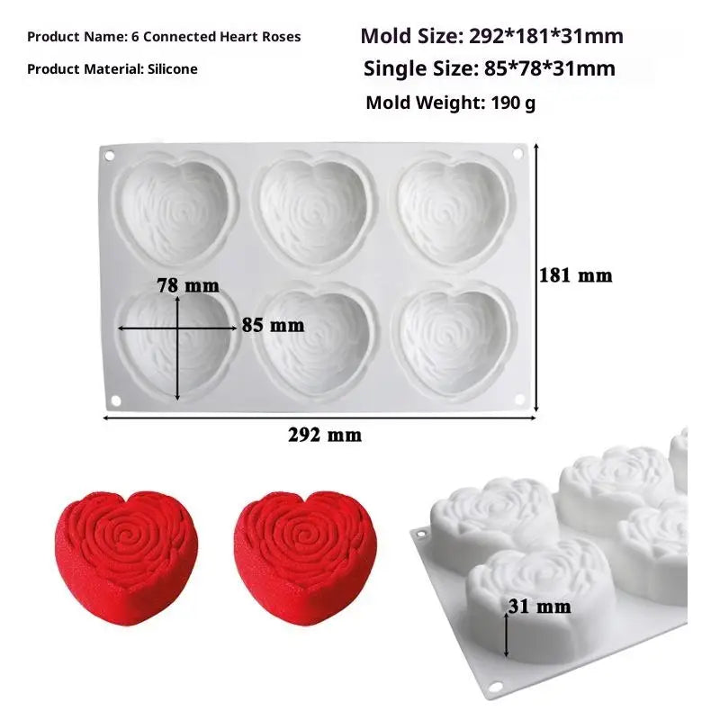 Rose Shape Silicone Cake Mold Mousse Pastry Valentine's Day Party Qme A2