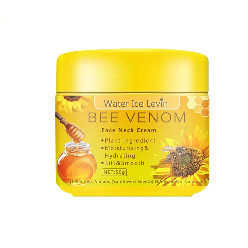 Bee venom Neck cream Moisturizing Sagging Improvement Reduce Fine Lines Damaged Skin Repair Facial Cream Nourishing Skin Care Qme A bottle