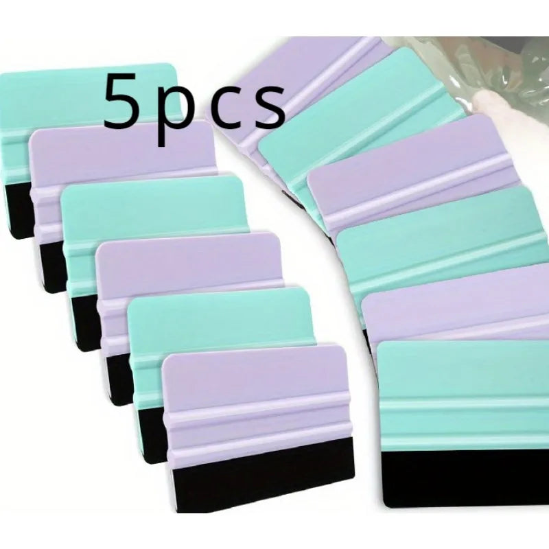 5pcs Purple And Teal Squeegee, Squeegees for Vinyl Purple And Coral, Vinyl Squeegee Tools Vinyl for Crafting Vinyl Application Qme Cyan