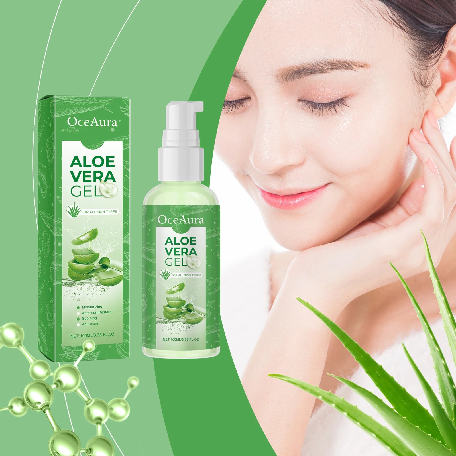 Hydrating Aloe Vera Gel Soothe Dry Skin Repair Sunburn Moisturizing Face Cream Improve Bulky Pores Shrink Natural Sleeping Mask Qme