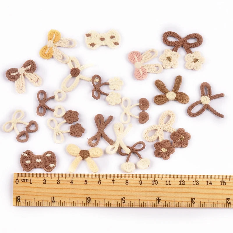 20pcs 16-35mm Mix Bow Shape Personality Appliques For Clothing Bag Decoration DIY Sewing Accessory Patch Without Gum cp4185 Qme