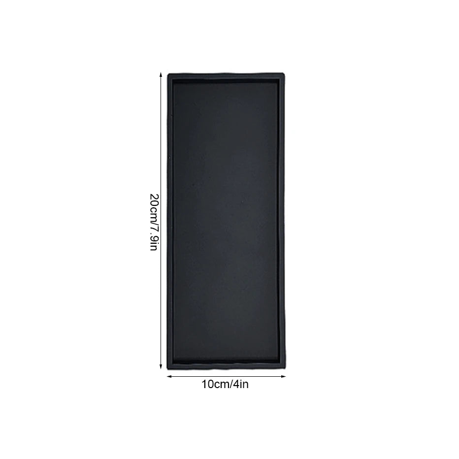 Silicone Soap Dispenser Tray Bathroom Vanity Storage Tray for Dish Soap Sponge Perfume Candle Countertop Storage Tray 2 Sizes Qme S-BLACK