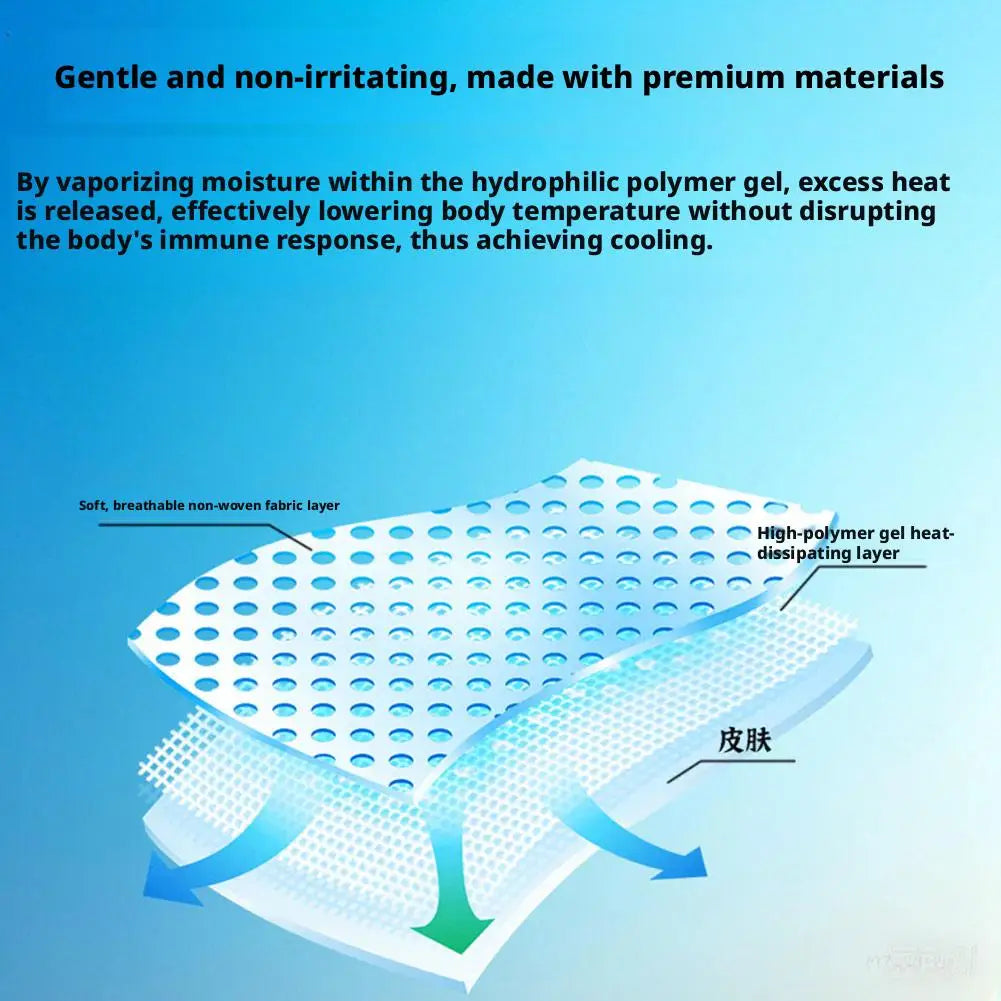 5 Pairs Forehead Fever Cool Pads Cooling Gel Patches Discomfort Qme