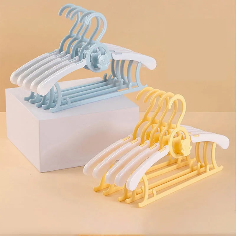 10PCS Baby Clothes Hangers Extendable Anti Slip Children's Clothing Hanger Adjustable Drying Rack For Kids Wardrobe Storage Qme