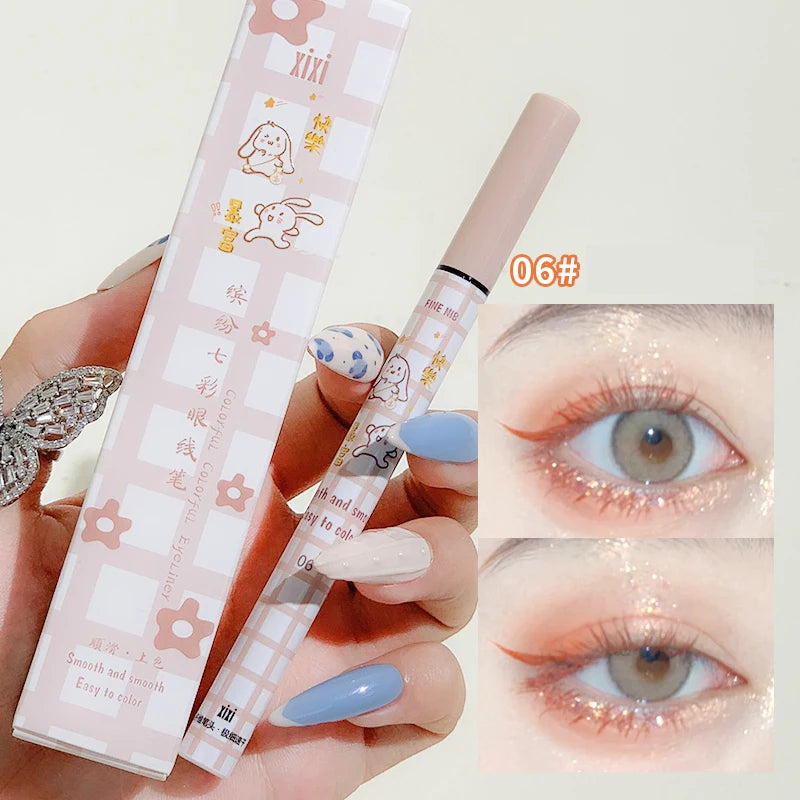 Smooth Colorful Eyeliner Pencil Matte Waterproof Not Blooming Black Eyeliner Pen Long Lasting Liquid Eye Liner Makeup Cosmetics Qme