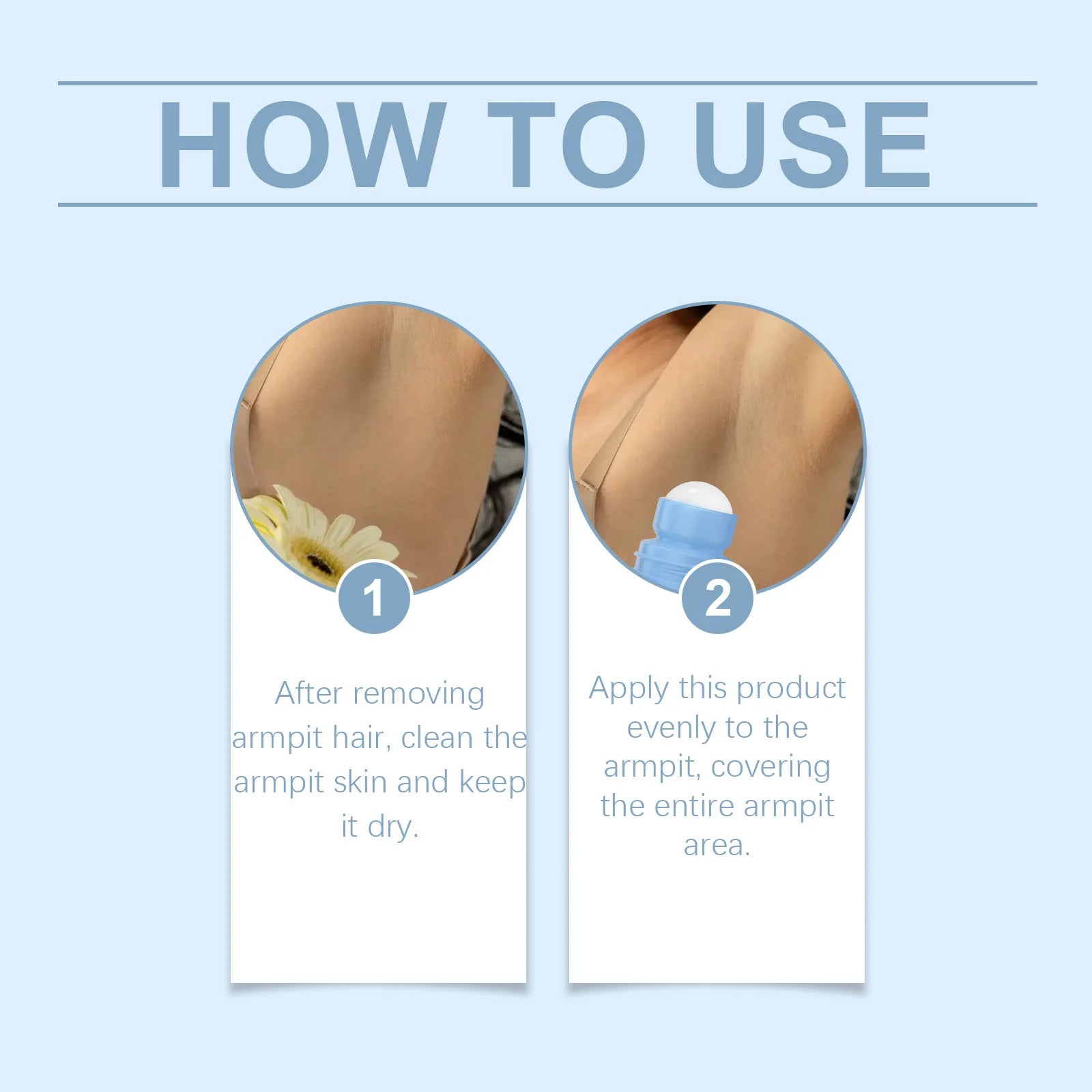 Underarm After Shave Soothing Roller Moisturizing Relieve Armpit Skin Pain Discomfort Reduce Redness Improve Dullness Quick-Dry Qme