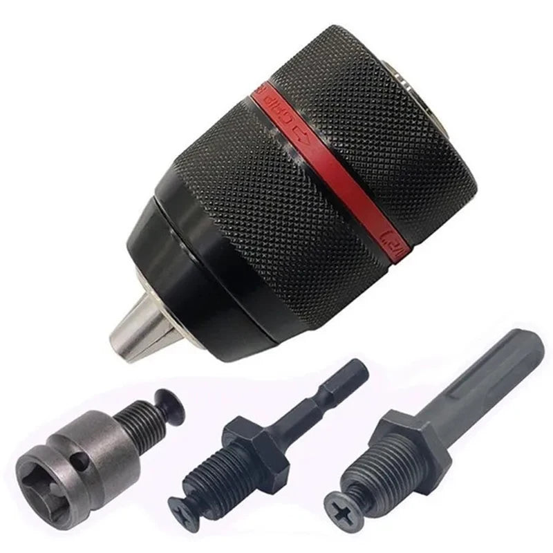 2- Keyless Threaded Metal Drill Chuck Hex Shank SDS Square Quick Grip Qme 1 Set