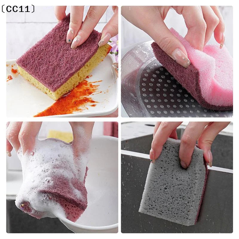 Kitchen Stain Removal Sponge Clean Cotton Dishwashing Wipes Bathroom Qme
