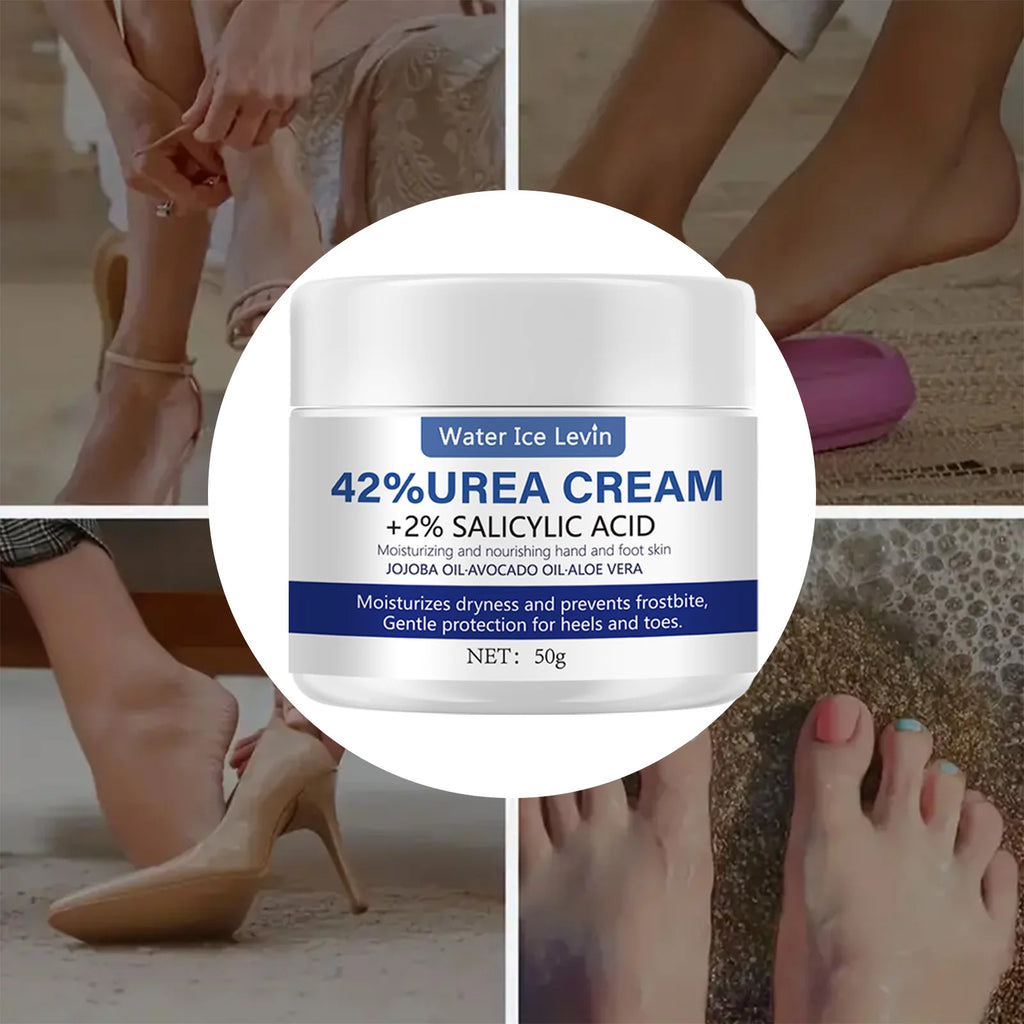 50g Ultra Moisturizing 42% Urea Aloe Vera Foot Cream - gentle exfoliating daily foot moisturizer Qme