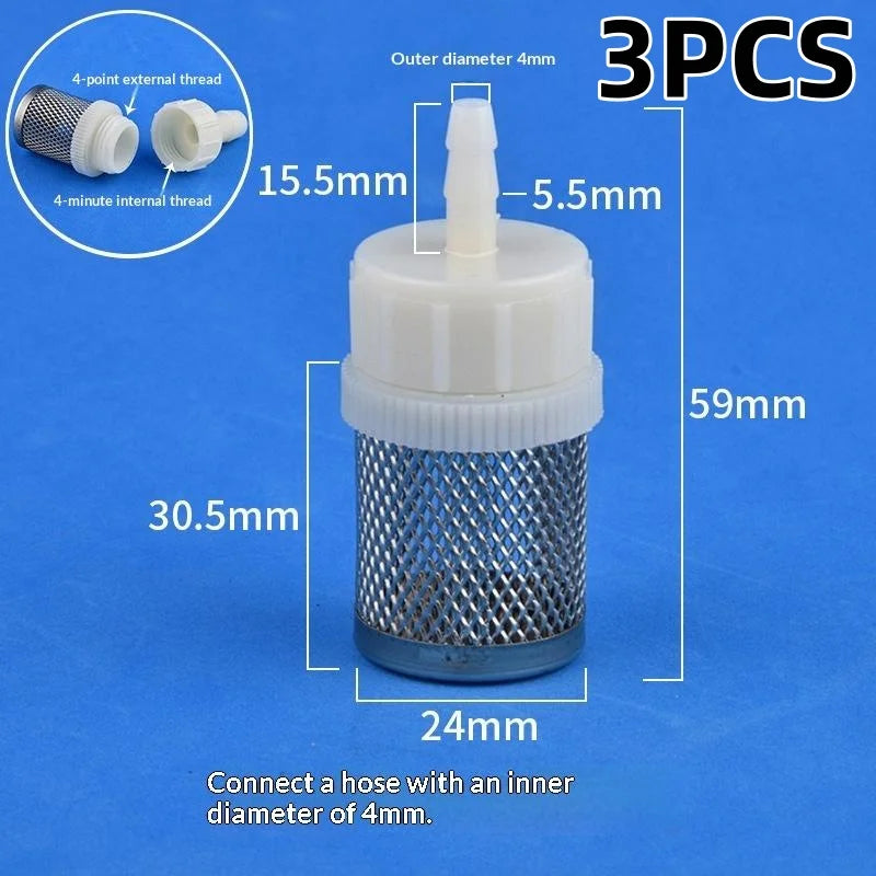 Stainless Steel Filter Fish Tank Aquarium Garden DIY Accessories 1 Qme 4mm Filter 3pcs
