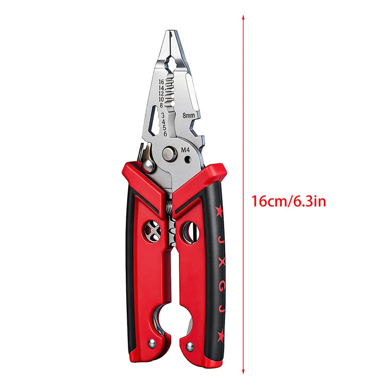 18 In 1 Multifunctional Wire Stripper Crimper Pliers Electrician Wire Crimper Peeler Pliers Labor-Saving Wire Cutting Tools. Qme 1PC
