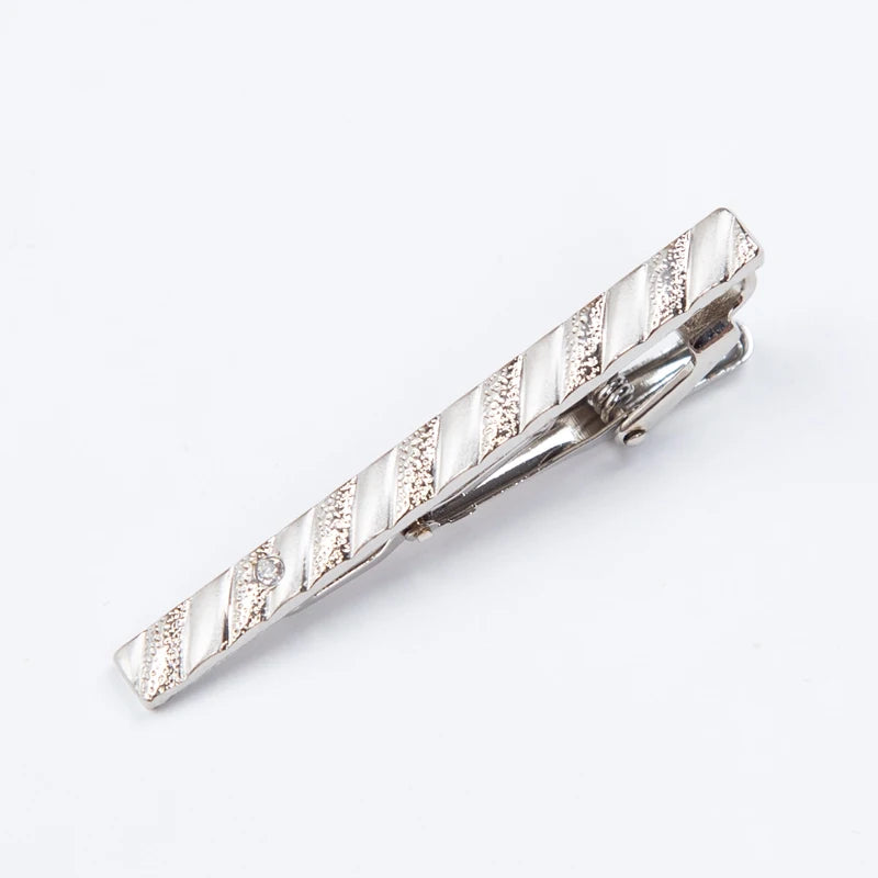 Mens Metal Necktie Bar Crystal Formal Dress Shirt Wedding Ceremony Qme