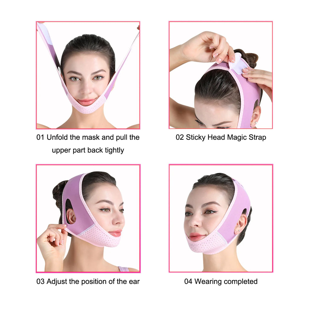 Face Lift V Shaper Mask Facial Slimming Bandage Chin Cheek Up Belt Qme