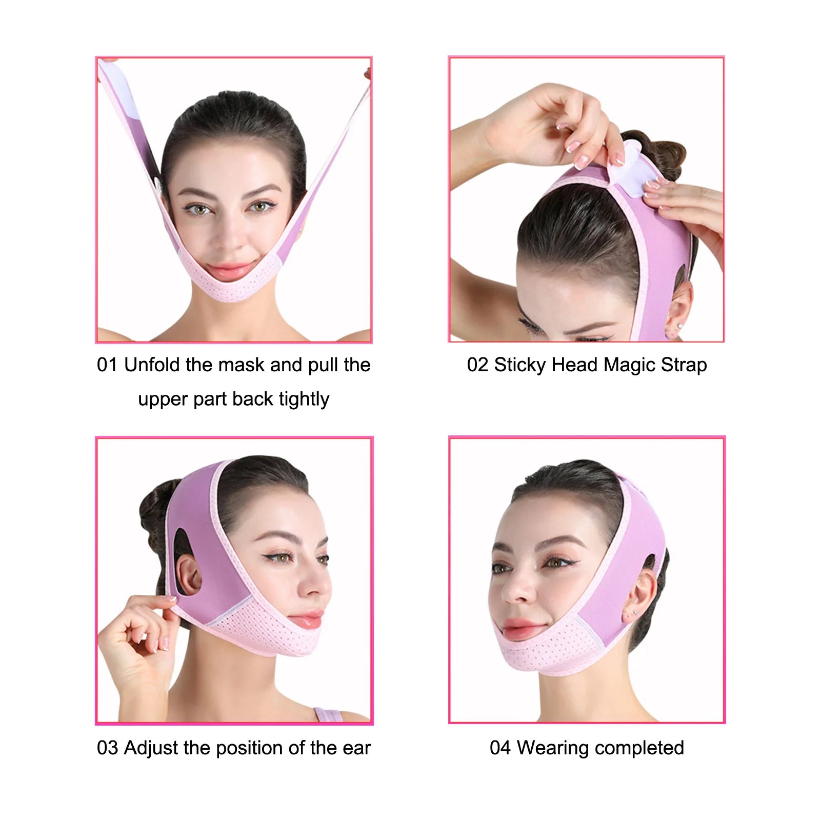Face Lift V Shaper Mask Facial Slimming Bandage Chin Cheek Up Belt Qme