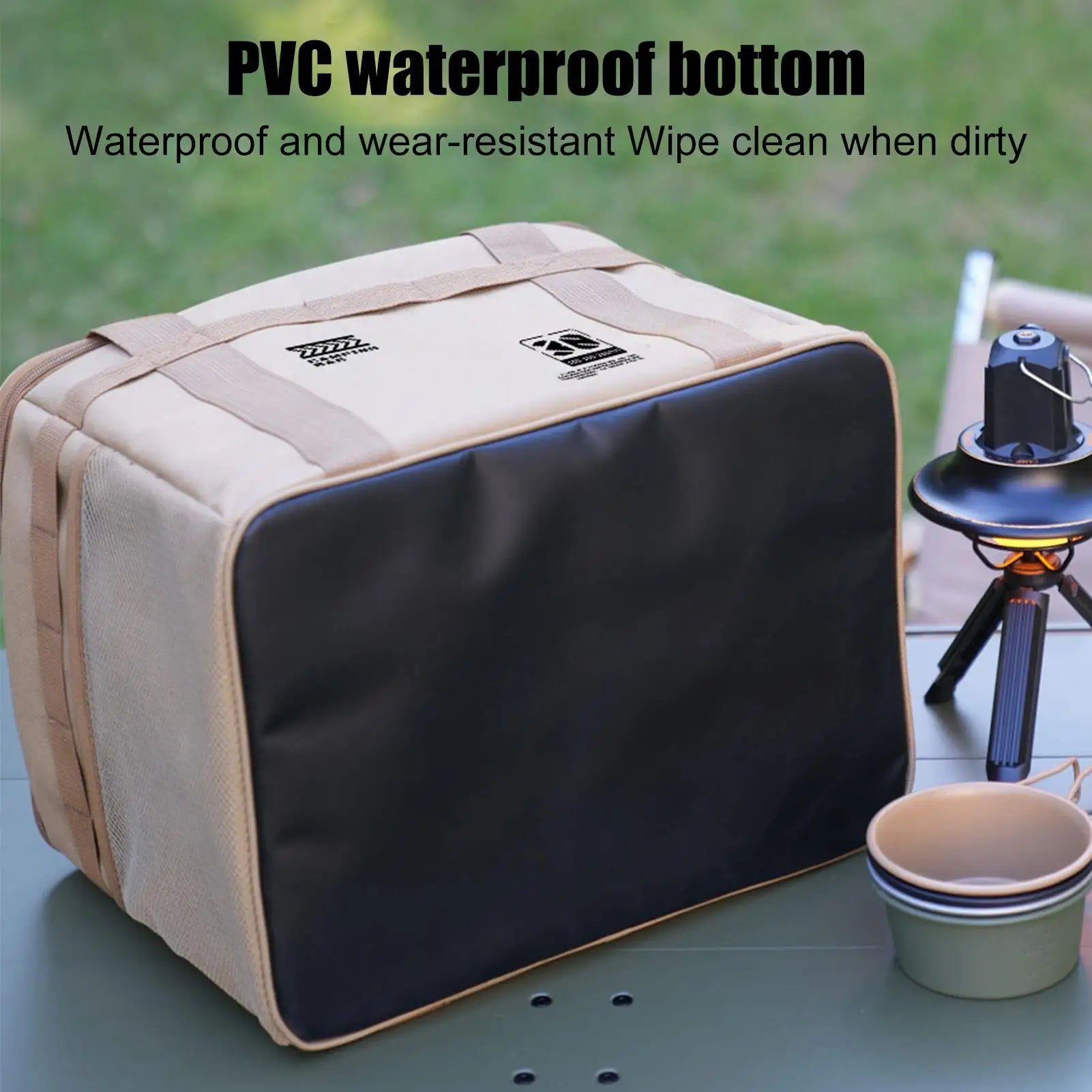 Camping Storage Bag Camping Cookware Organizer Tote Bag 30L Utility Duffel Foldable Container with Handle for Moving Dorm Garage Qme