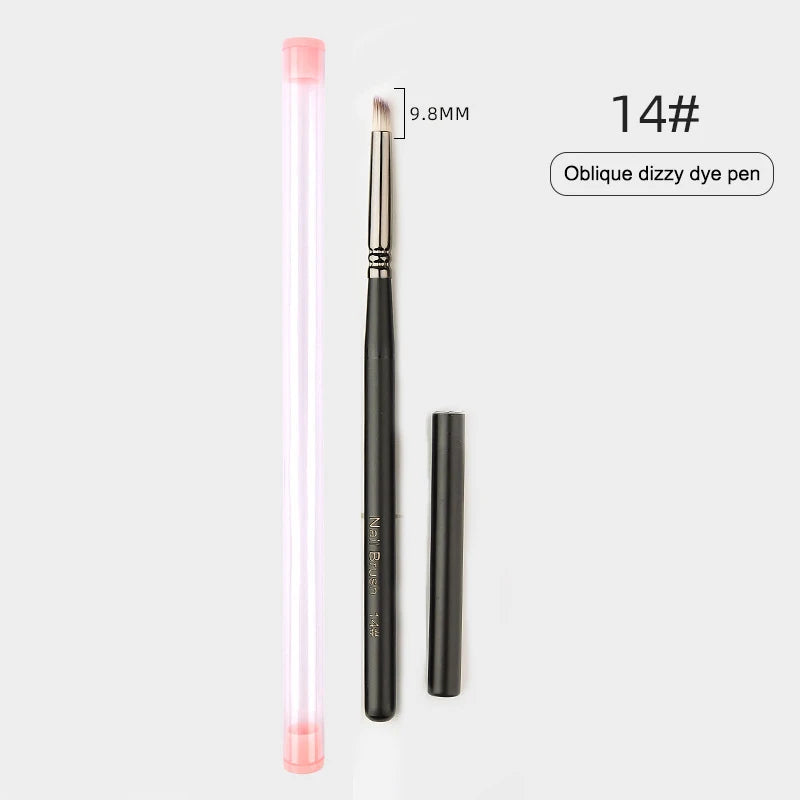Wooden Handle Nail Drawing Brushes Manicure Lines Painting Gradient Qme A14