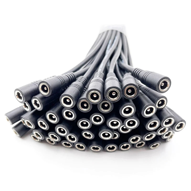 10Pcs 5.5x2.1 Plug DC male or Female Cable Wire Connector For 3528 5050 LED Strip Light. Qme