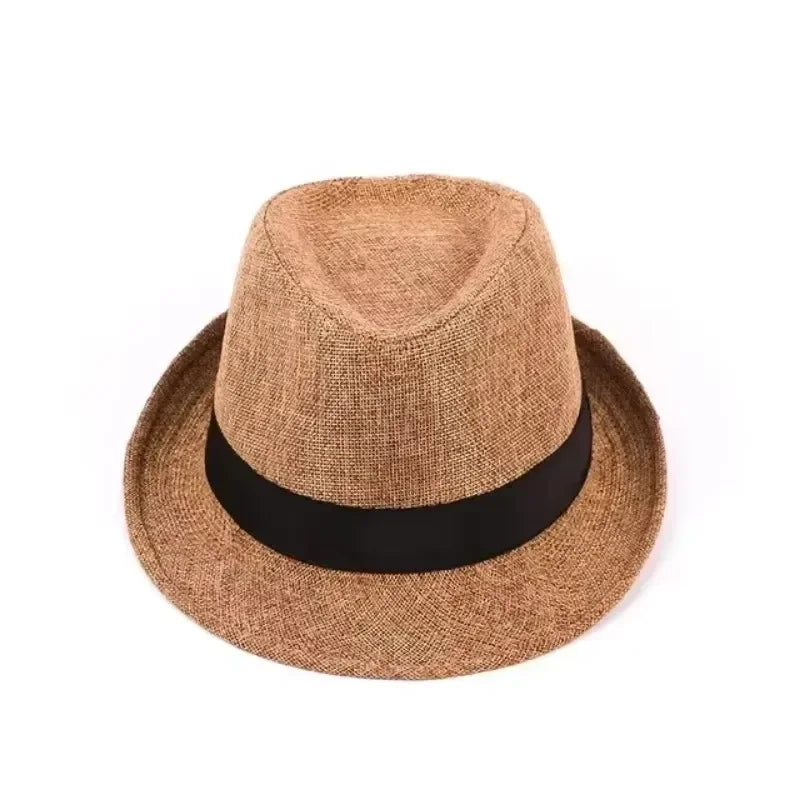 Fashionable British Jazz Hat Solid Linen Gentleman's Casual Denim Qme