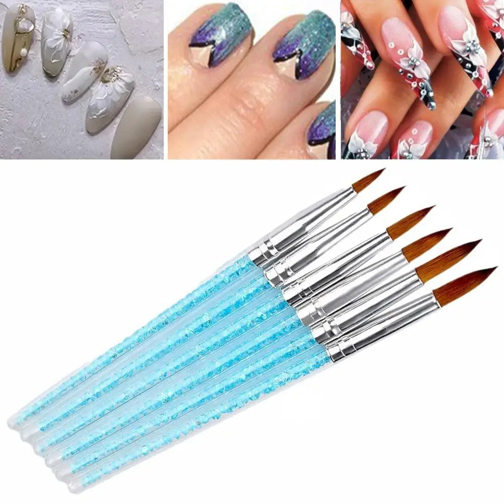 Nail Art Brush Acrylic UV Gel Glitter Drawing Painting Brushes Qme