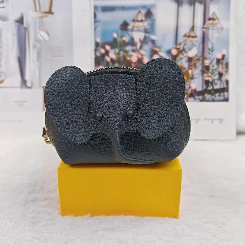 PU Leather Elephant Money Bag Women Coin Purse With Key Ring Multifunctional Zipper Storage Bags Key Case Qme style 1