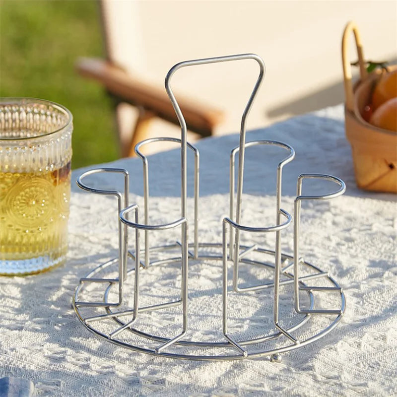 Drain Holder Stand Useful Home Kitchen Supply Metal Glass Cup Storage Qme