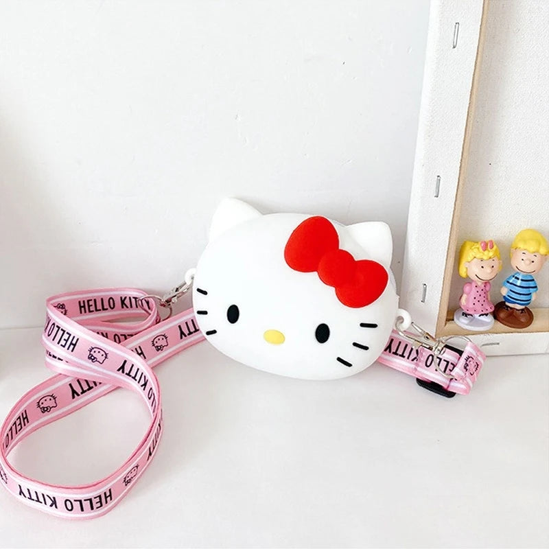 Hello Kitty Cartoon Coin Purse Cute, Instagram-Style Fashion Bags for Students Silicone Crossbody Bag Qme