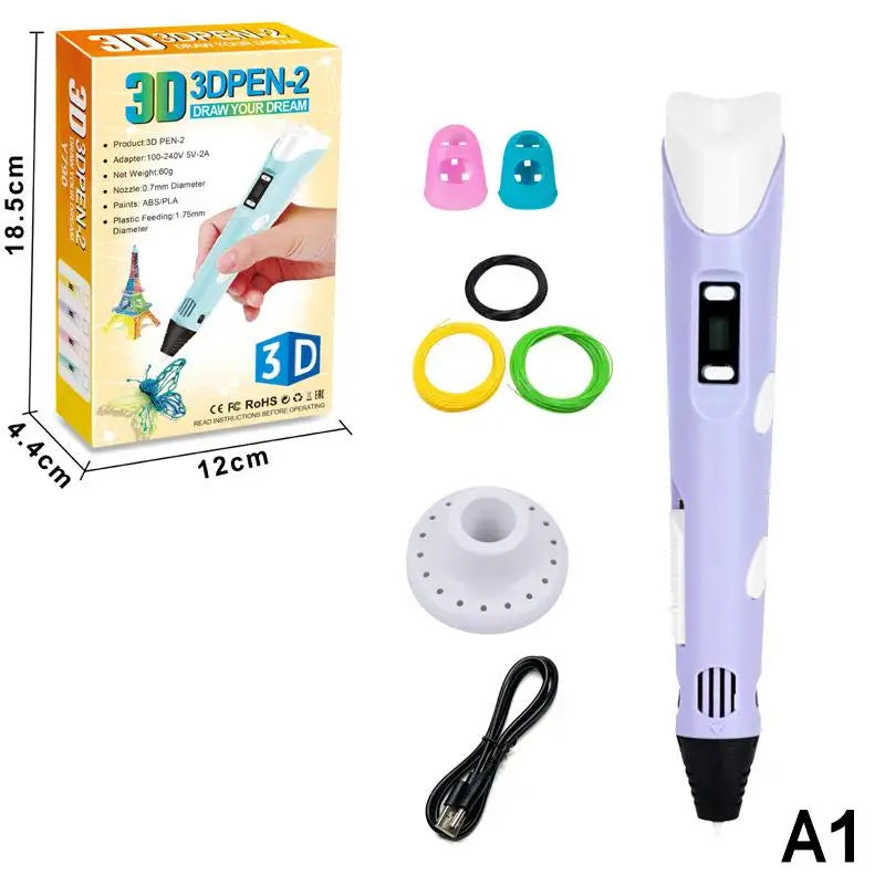 3D Printing Pen Digital Display Intelligent Making Doodles Graffiti Qme A1
