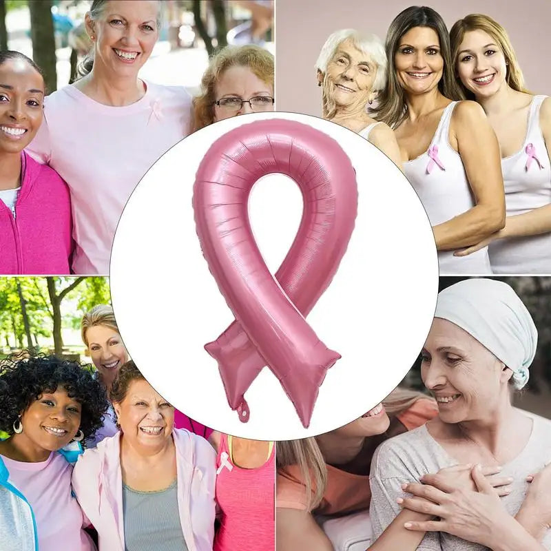 Breast Cancer Ribbon Party Favor Balloons Pink Accessories for Breast Cancer Awareness Bulk Items Breast Cancer Decorations Qme