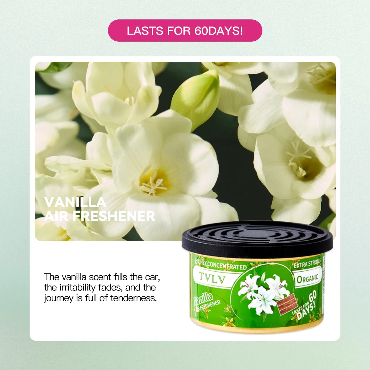 Multi Flavored Car Aromatherapy Long-lasting Room Fragrance Solid Qme 02 Vanilla