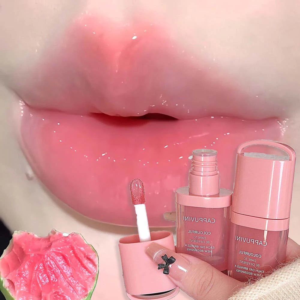 Water Light Grey Rose Lip Gloss Moisturizing Long Lasting Non-greasy Jelly Brown Mirror Lip Glaze Plumping Lip Tint Korea Makeup Qme