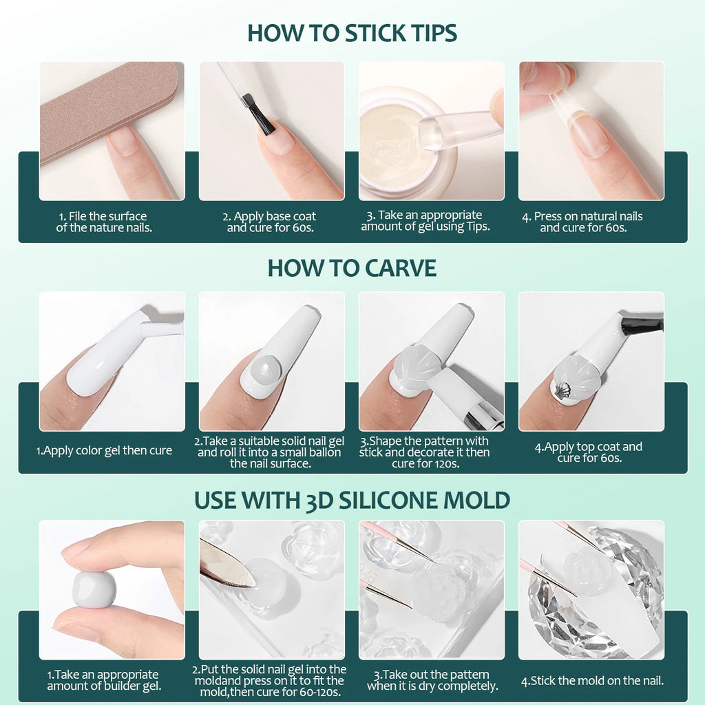 Nailpop Solid Nail Gel Press-on Nails Ultra Strong Adhesion Clear Qme