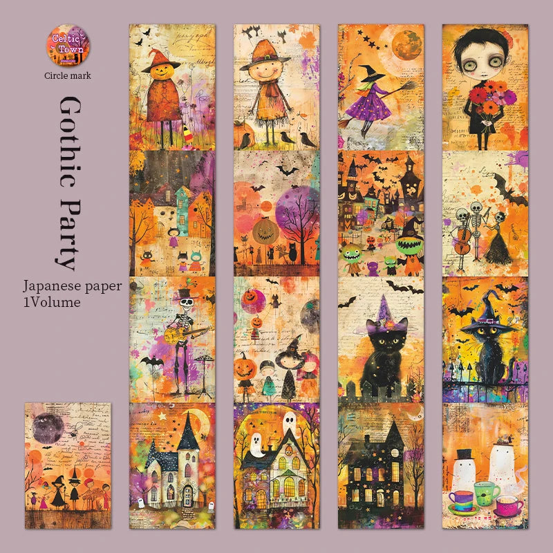 1Roll Halloween Gothic Dark Magic Washi Tape for Scrapbooking DIY, Collage Supplies, Phone Case Notebook Decoration Qme 3