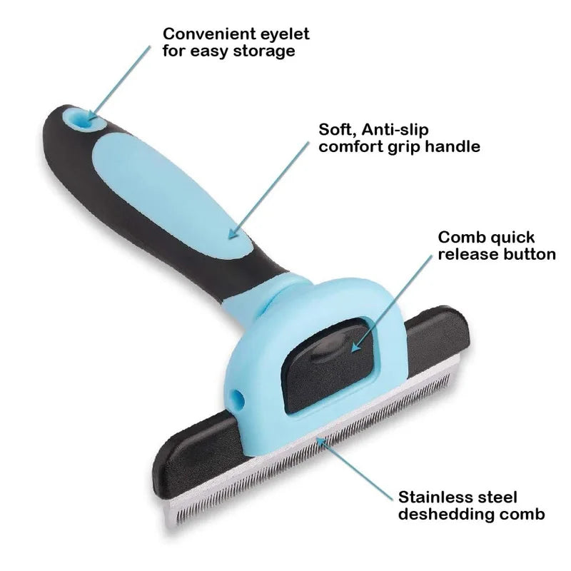 Beauty and hair removal tools for cats and dogs - reduce shedding, dead hair, and tangling - detachable and easy to clean comb Qme