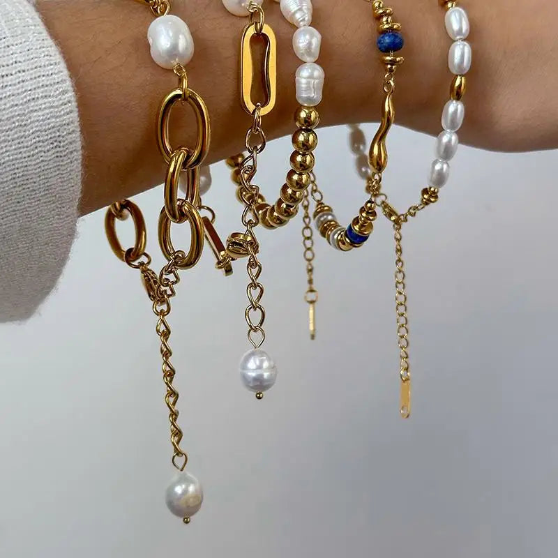 2026 New Gold Chain Bracelets Women Cuban Chain Trend Gold Plated Stainless Steel Bracelet Trendy Female Gifts Jewelry Qme