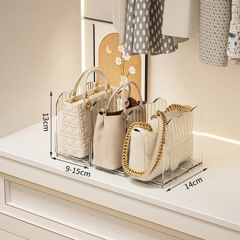 Closet Organizer Transparent Handbag Storage Rack Minimalist Bag Box Qme A1