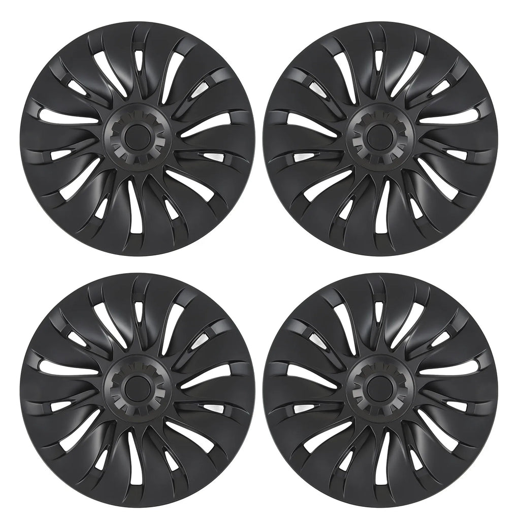 4Pcs Matte Black Symmetrical Wheel Hub 19 Inch Replacement Enhance Vehicle Appearance for Tesla Model Y 2020 to 2023 Qme 4pcs