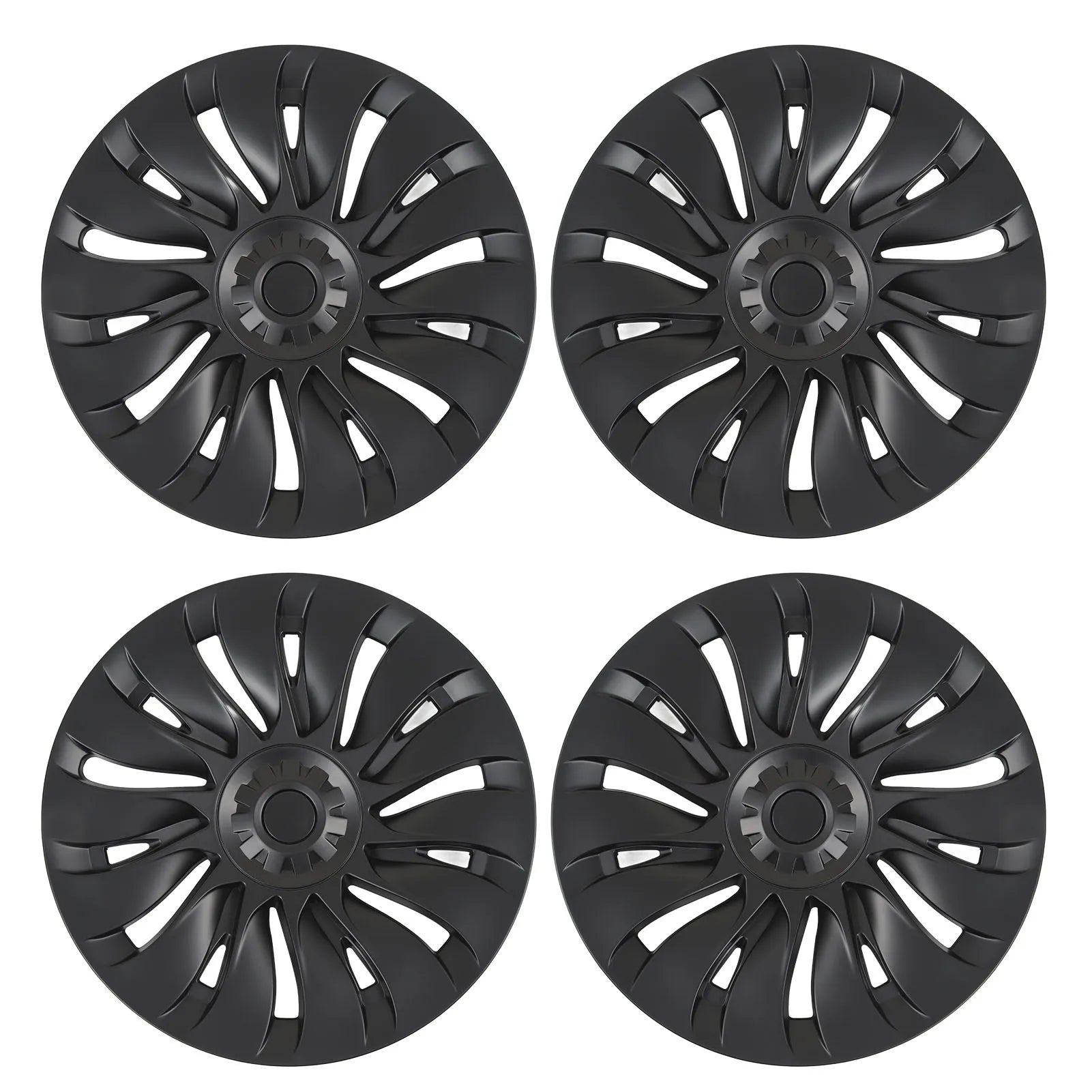 4Pcs Matte Black Symmetrical Wheel Hub 19 Inch Replacement Enhance Vehicle Appearance for Tesla Model Y 2020 to 2023 Qme 4pcs